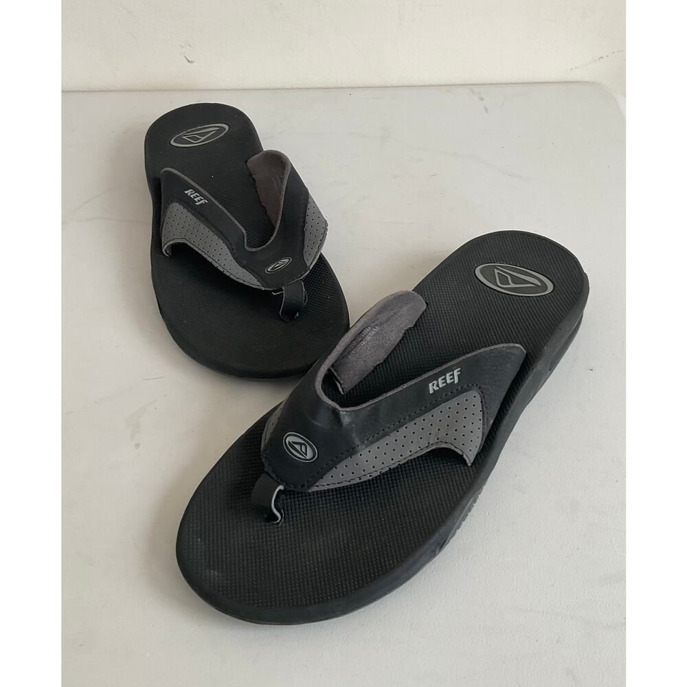 Reef Fanning Men's Black Gray Flip Flops Size 12